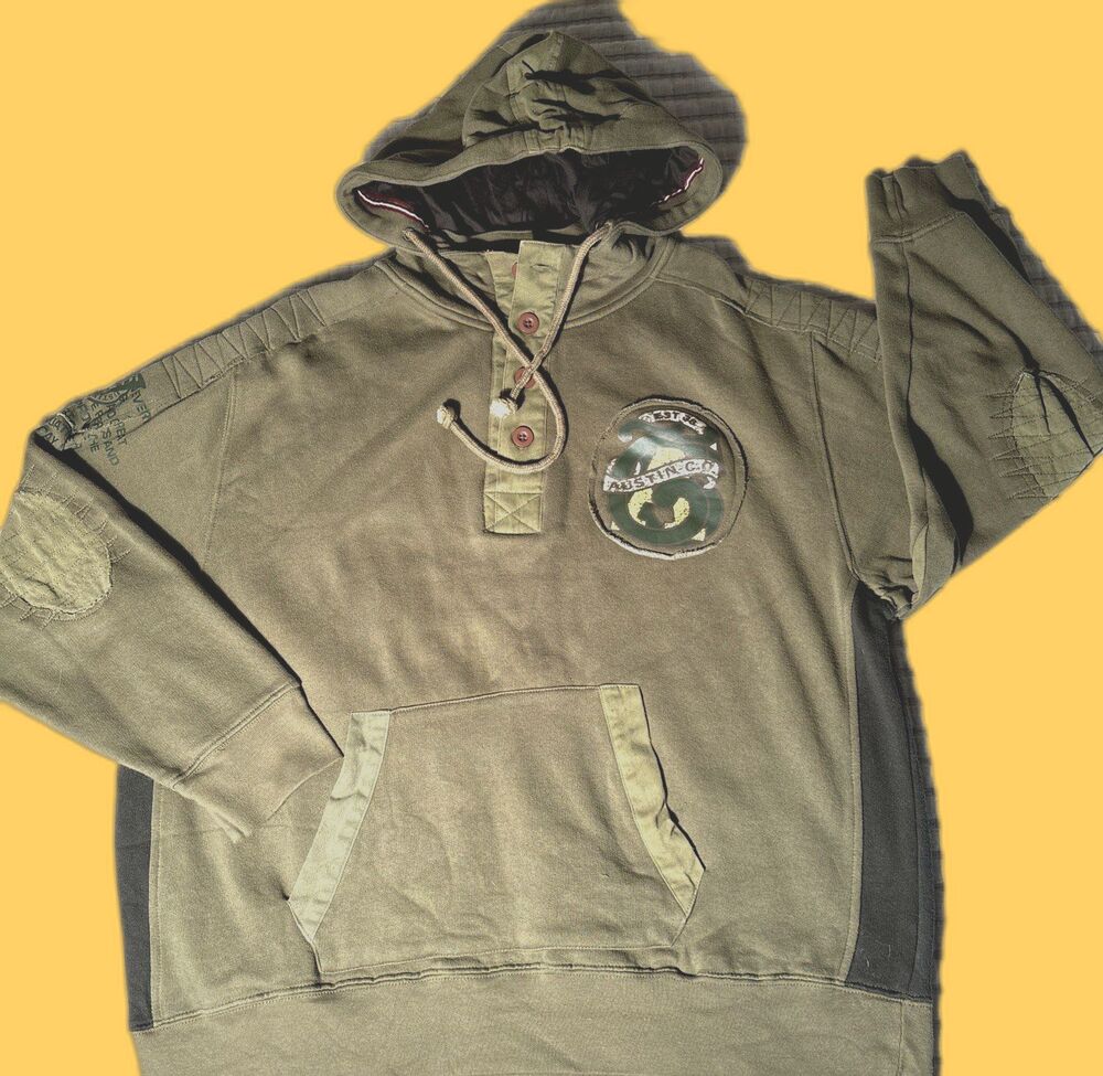 Austin Clothing Company Men’s Olive Green Distressed Hoodie XXL